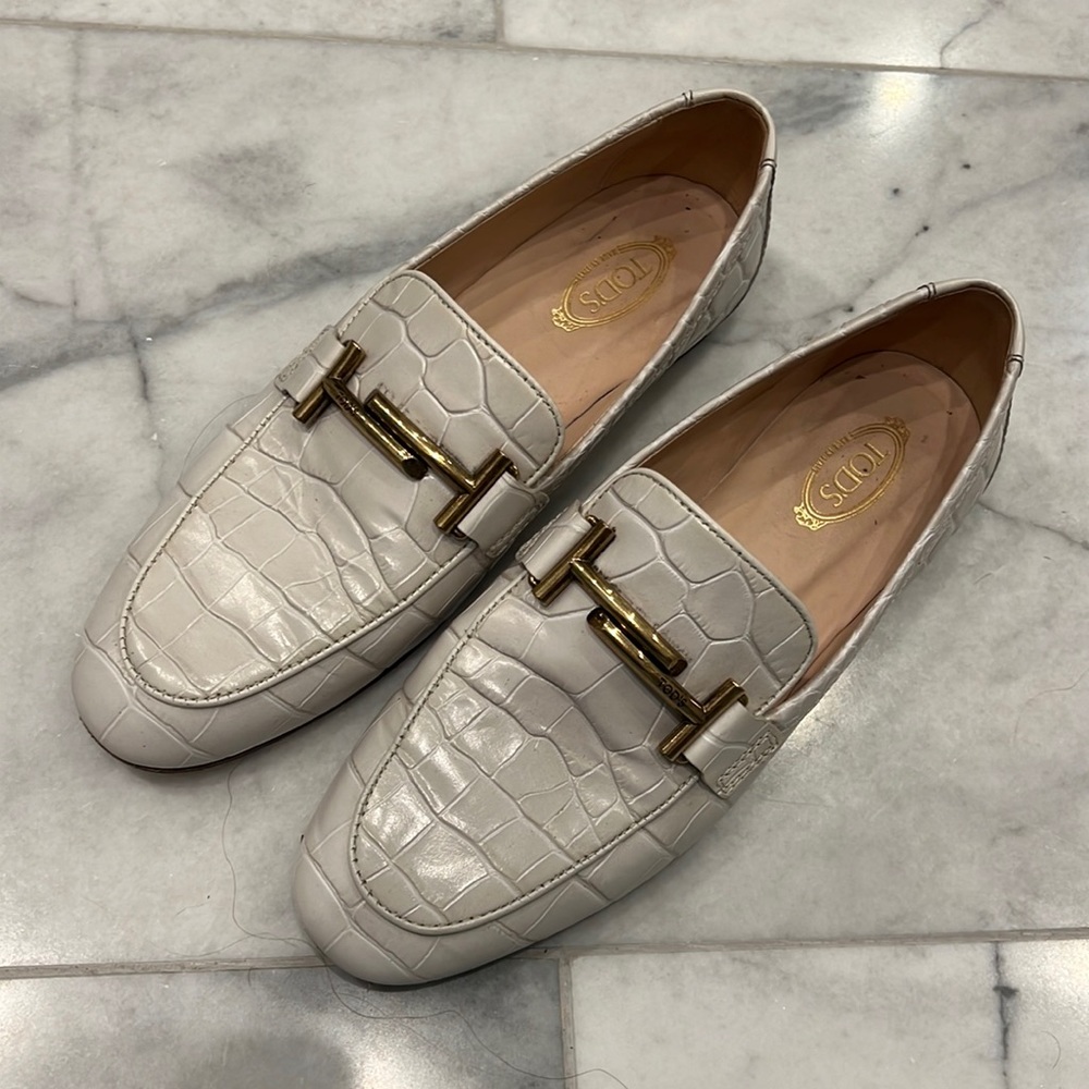 Tods alligator/crocodile woman’s loafers